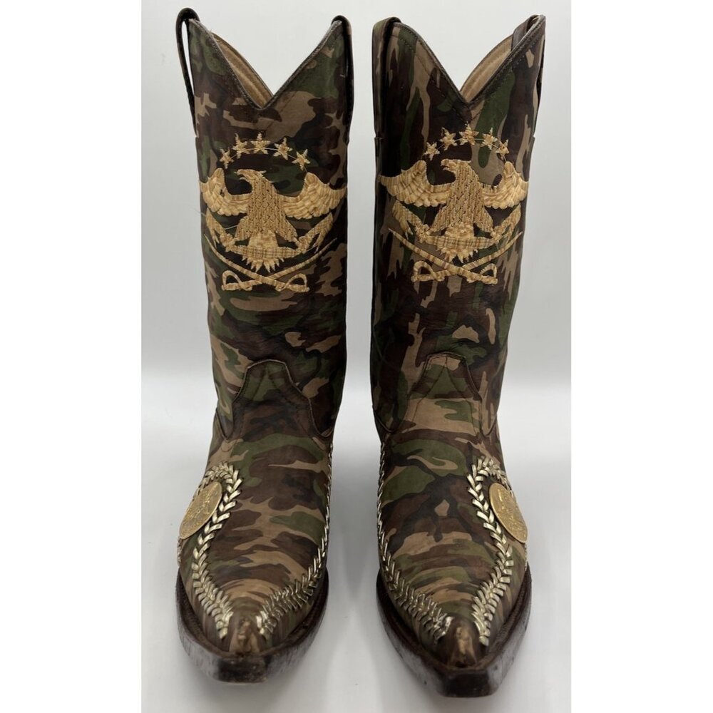 El General Camouflage Pointed Toe Western Cowboy Boots Size 25.5 Mexico / 6.5 US - Picture 2 of 14